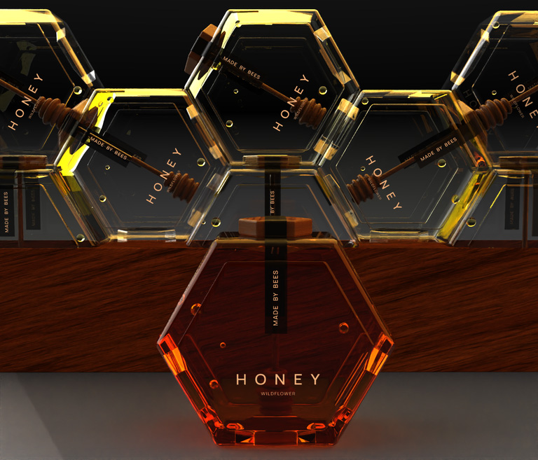 Honey Miele confezione lusso 3D rendering modellazione